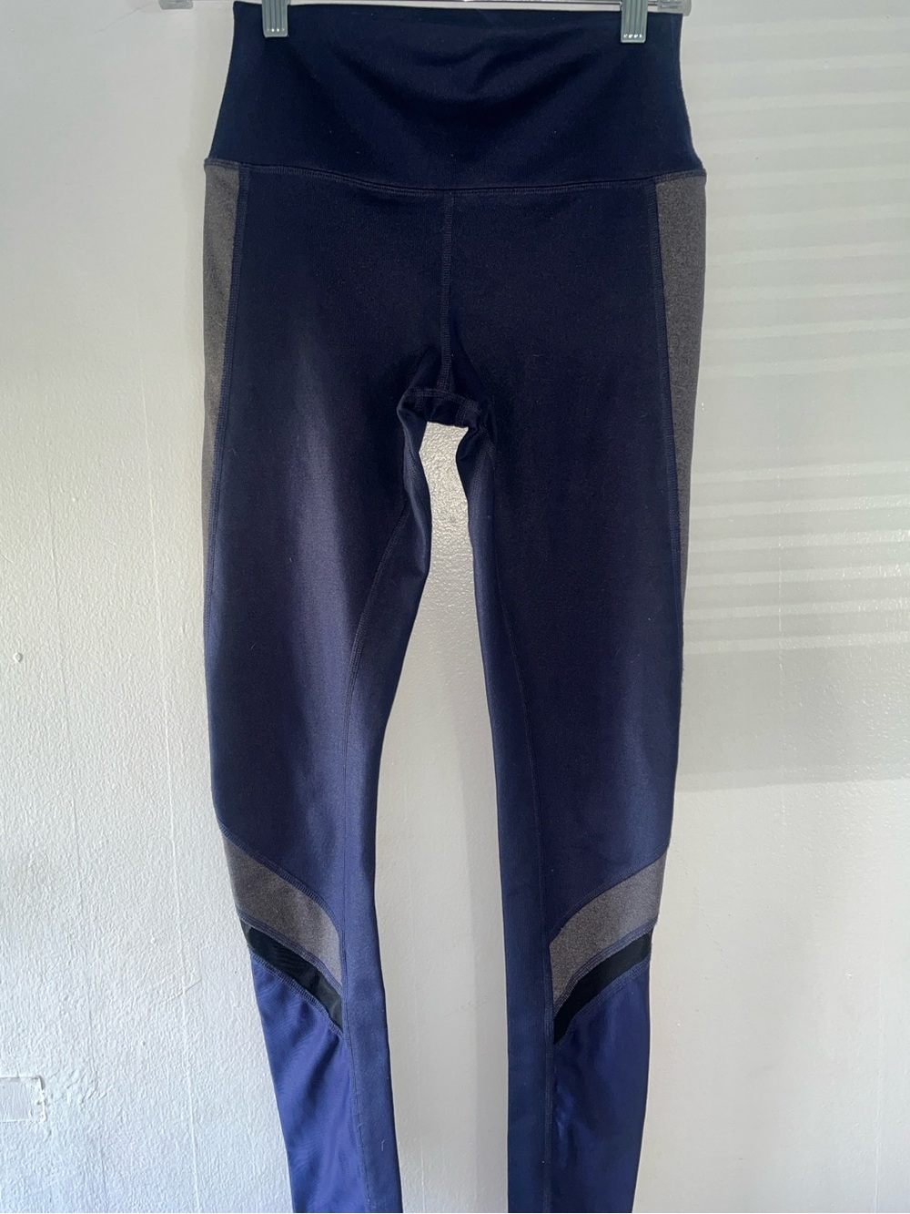 ALO Yoga Navy and Charcoal High-Waist Leggings